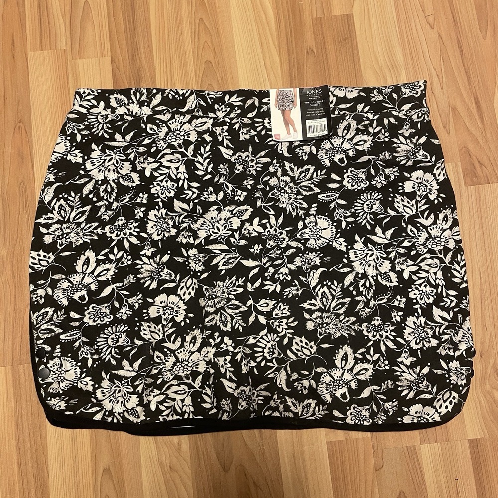 Jones New York Signature Womens Black Floral‎ Skort Tennis Skirt NEW XXL